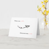 Long distance relationship cute paper plan heart  カード (黄色い花)