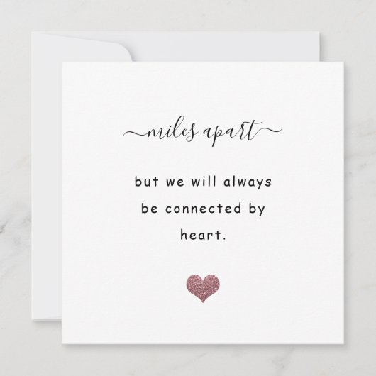 Long distance relationship miles glitter heart カード (正面)