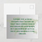 Long Distance Relationship Quote Postcard | Miles  ポストカード (正面/裏面)