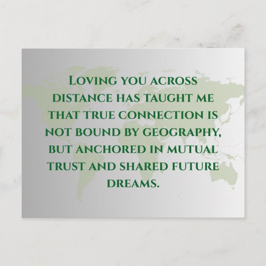 Long Distance Relationship Quote Postcard | Miles  ポストカード (正面)