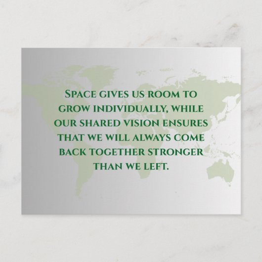 Long Distance Relationship Quote Postcard | Miles ポストカード (正面)