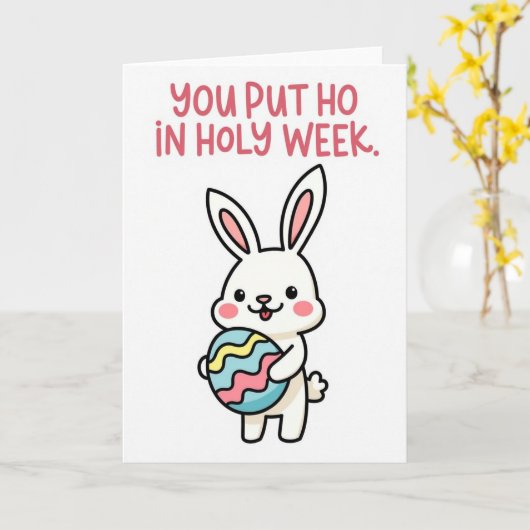 Long Ear Friend Funny Card カード (黄色い花)