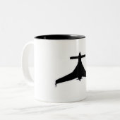 Long Ez 実験航空機 コーヒーマグ ツートーンマグカップ (正面左)