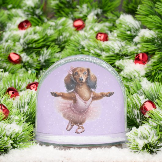 LONG HAIR DACHSHUND BALLERINA SNOW GLOBE (クリスマス)