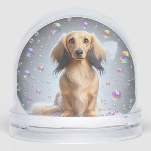 LONG HAIR DACHSHUND SNOW GLOBE (正面)