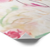 Long Hair Dachshund Watercolor Pastel Floral  ポスター (角)