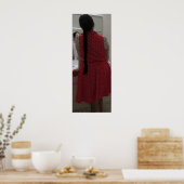 Long Hair Reflection In Mirror ポスター (キッチン)