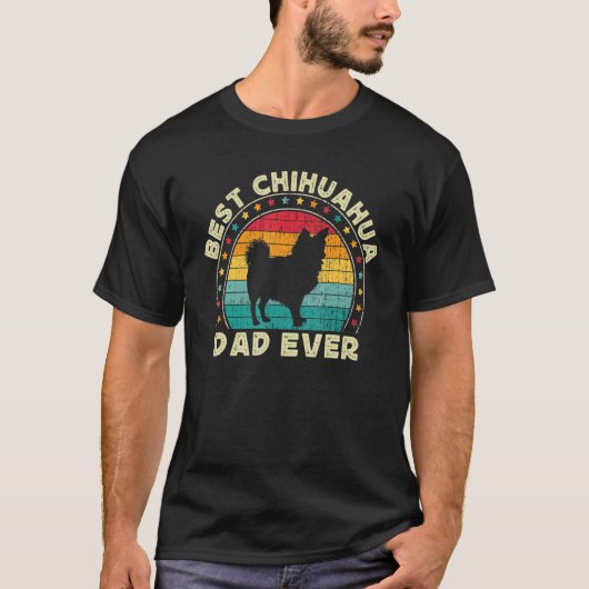 Long Haired Hair Chihuahua Dad For Men Chiwawa  Do Tシャツ (正面)