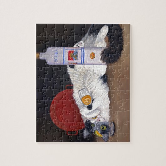 Long Haired Tuxedo Cat ジグソーパズル (縦)