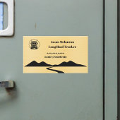 Long Haul Trucker Gold Truck Road Mountain Magnet