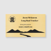 Long Haul Trucker Gold Truck Road Mountain Magnet (正面)