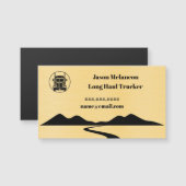 Long Haul Trucker Gold Truck Road Mountain Magnet (正面/裏面)
