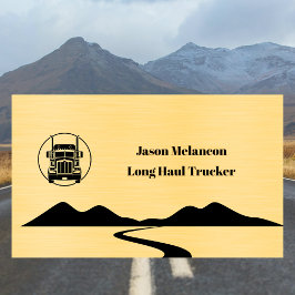 Long Haul Trucker Gold Truck Road n Mountains Art 名刺