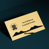 Long Haul Trucker Gold Truck Road n Mountains Art 名刺