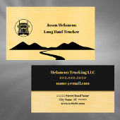 Long Haul Trucker Gold Truck Road n Mountains Art 名刺