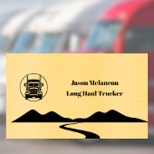 Long Haul Trucker Gold Truck Road n Mountains Art 名刺