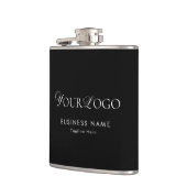 Long Horizontal カスタム Business Companyロゴブラック フラスク (左)