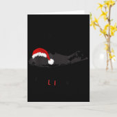 Long Island Christmas - Long Island Map With Santa カード (黄色い花)