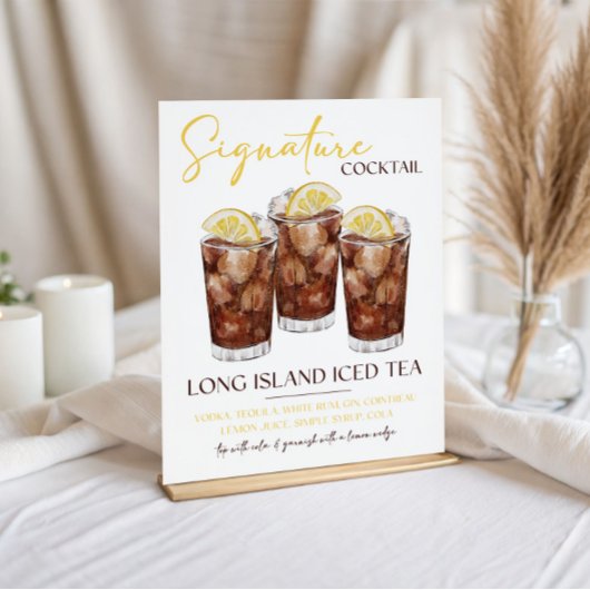 Long Island Iced Tea Signature Cocktail Recipe フォトプリント