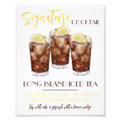 Long Island Iced Tea Signature Cocktail Recipe フォトプリント (正面)