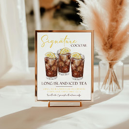 Long Island Iced Tea Signature Cocktail Recipe 台座サイン