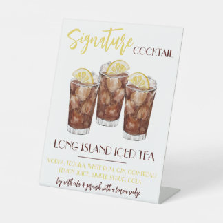 Long Island Iced Tea Signature Cocktail Recipe 台座サイン