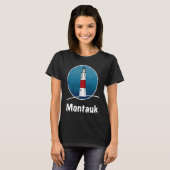 Long Island lighthouse Montauk Tシャツ (正面フル)