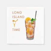 Long Island Tee Time Cocktail Napkin スタンダードカクテルナプキン (正面)