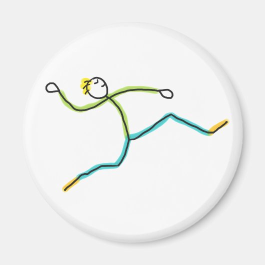 Long Jump Stickman マグネット (正面)