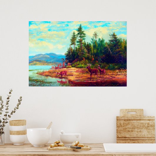 Long Lake Arthur Fitzwilliam Tait 1882のビュー ポスター (キッチン)