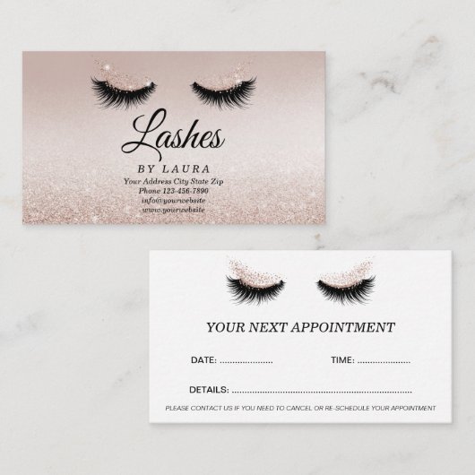 Long Lash Extension Makeust Artist Business Card V 名刺 (正面/裏面)