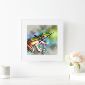 Long legged frog 100924AREF149 - Watercolor スクエア壁時計 (ホーム)