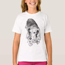 Long Lines, Quiet Strength – Long-Haired Dachshund Tシャツ