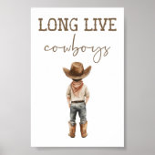 Long Live Cowboys Poster Kids Western Room Decor ポスター (正面)