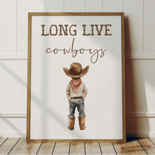 Long Live Cowboys Poster Kids Western Room Decor ポスター