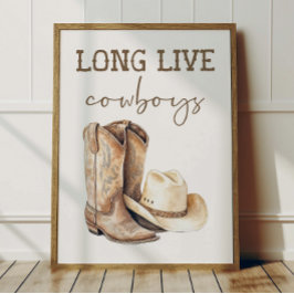 Long Live Cowboys Poster Kids Western Room Decor ポスター
