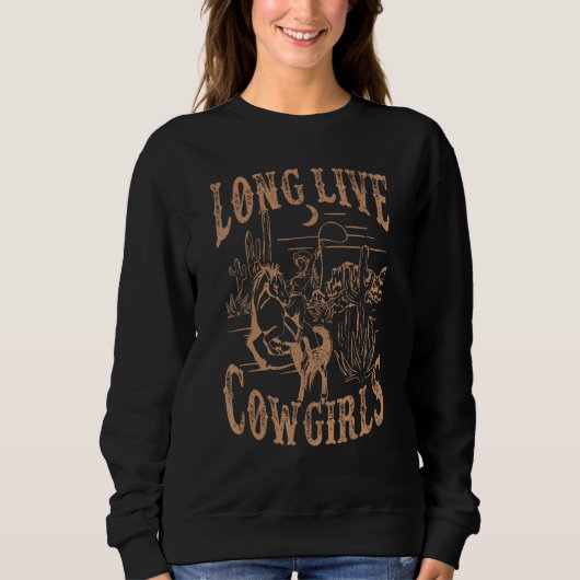 Long Live Howdy Rodeo Western Country Southern Cow スウェットシャツ (正面)