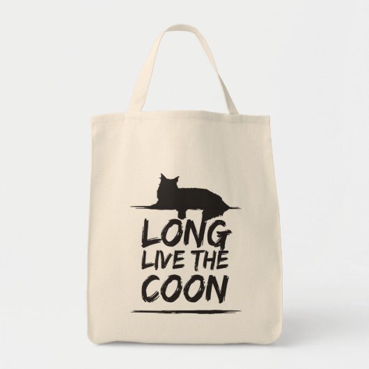 Long Live The Coon! Maine Coon Einkaufstasche トートバッグ (正面)