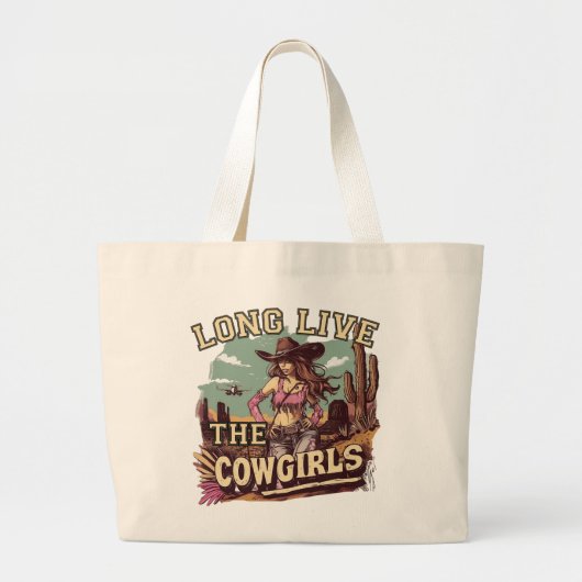 Long live the cowgirl ラージトートバッグ (正面)