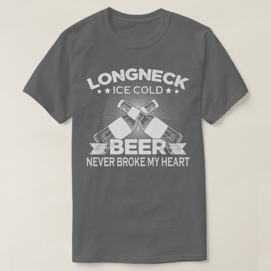 Long Neck Ice Cold Beer Vintage Drinking  Tシャツ (デザイン正面)