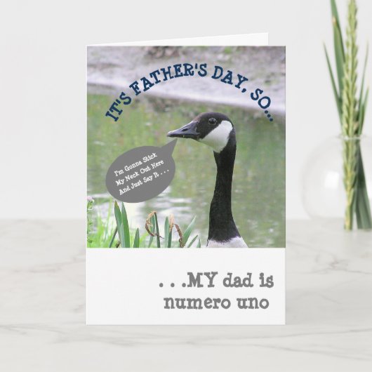 LONG-NECKED GOOSE/CUTE FATHER'S DAY CARD カード (正面)