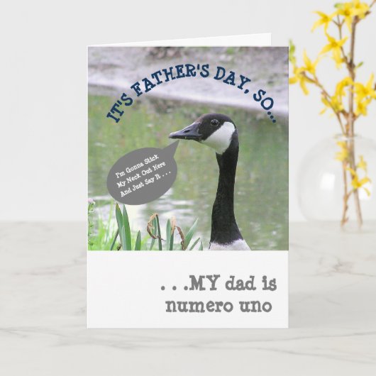 LONG-NECKED GOOSE/CUTE FATHER'S DAY CARD カード (黄色い花)