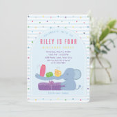 Long-Nosed Elephant & Gifts Birthday Invitation 招待状 (スタンド正面)