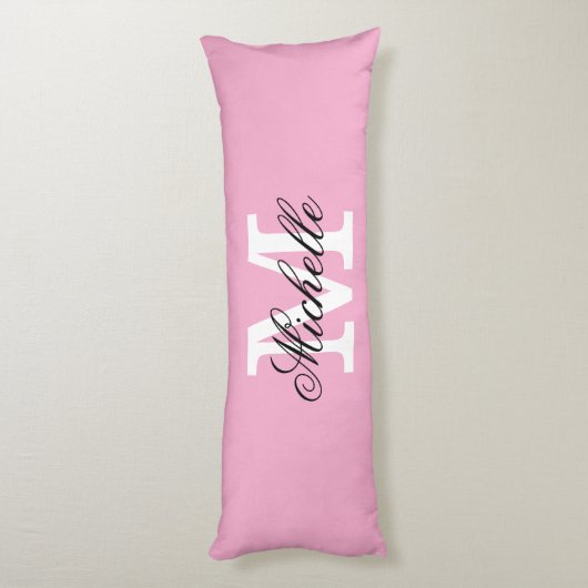 Long pink body pillow with custom monogram ボディピロー (裏面 (縦))