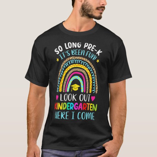 Long Pre K幼稚園Here I 来 Rainbow Gra Tシャツ (正面)