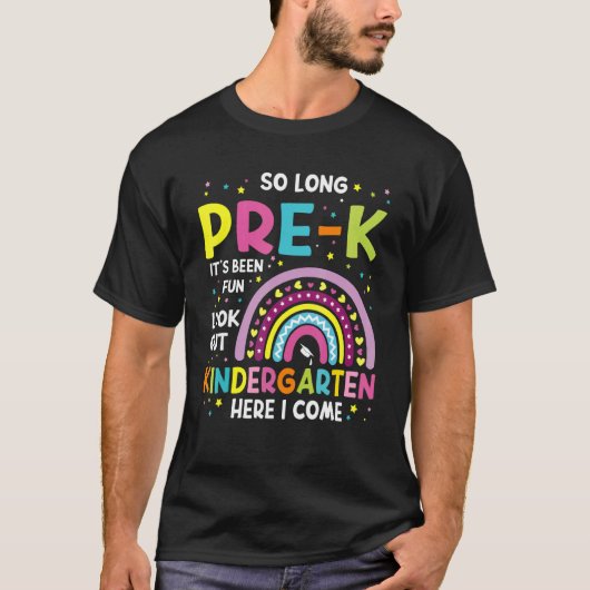 Long Pre K幼稚園Here I 来 Rainbow Gra Tシャツ (正面)