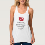 Long Romantic Walks to the Dive Boat タンクトップ<br><div class="desc">I Like Long Romantic Walks Along the Dock to the Dive Boat.  Show your inner mermaid with this sassy dive flag t-shirt.  Scuba divers,  snorkelers,  and boat lovers alike will love this t-shirt!</div>