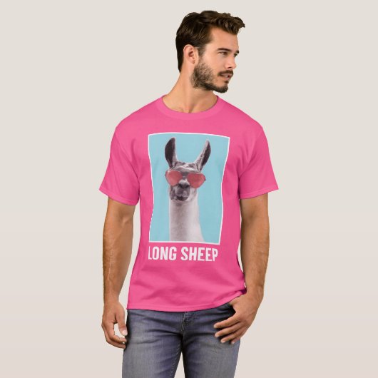 Long Sheep Funny Animal funny Tシャツ (正面フル)