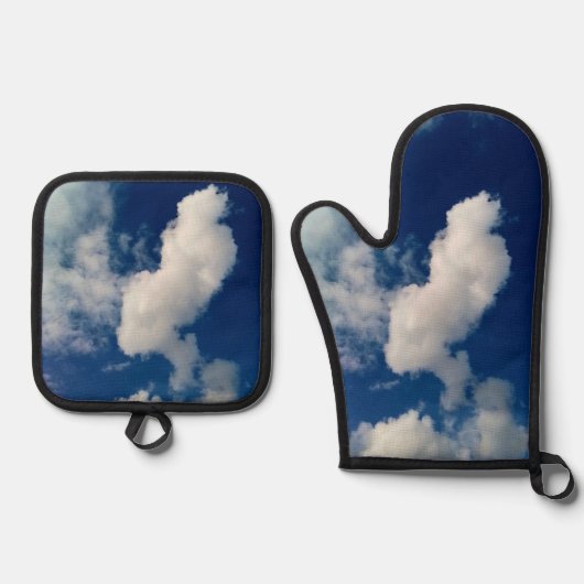 Long slanted cloud 鍋つかみ&鍋敷きセット (正面)