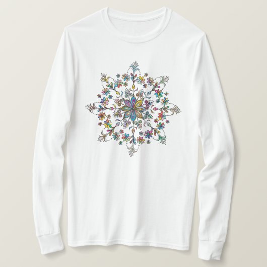 Long sleeve color mandala T-Shirt Tシャツ (デザイン正面)